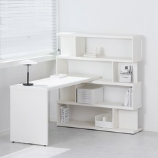 포더홈 퓨리 1600 책상 + 4단 책장 세트 방문설치, 화이트