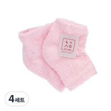 발은생활 오일 보습 양말 핑크, 4세트, 1개입