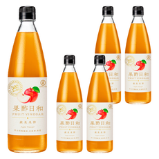 KONG YEN 工研 果酢日和 蘋果果酢, 含50%以上濃縮蘋果還原果汁，添加果寡糖，維持消化道機能, 590ml, 5瓶