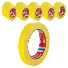 iQIHAN 칼라 마스킹 종이테이프 20mm x 15m, 옐로우, 15개