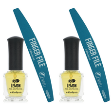 withshyan 去除硬繭美甲組, 檸檬油 + 指甲銼, 2套