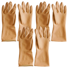 THiRTEEN 拾參家居 煙燻色系廚房衛浴清潔手套 (經典駝) 3個 天然乳膠材質 觸感柔軟舒適 居家清潔好幫手, 32 x 10.2cm, 32 x 10.2cm