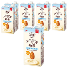 glico 格力高 無糖杏仁果飲 6入 適合搭配咖啡茶飲, 1L