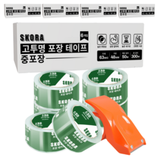Skora 高透明膠帶 中包裝 48mm x 50m 6入 + 切台組, 5套