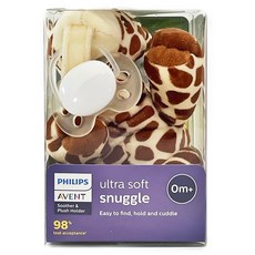 PHILIPS 飛利浦 AVENT 新安怡 動物玩偶造型安撫奶嘴, 奶嘴 白色 + 長頸鹿玩偶, 0~6個月, 1個