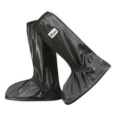 FANCY LIFE 高筒防水雨鞋套 黑色 超厚鞋底 防滑耐磨, 1雙