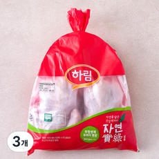 하림 무항생제 인증 자연실록 두마리 통닭, 960g, 3개