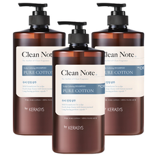 케라시스 클린노트 샴푸 퓨어 코튼향, 1L, 3개