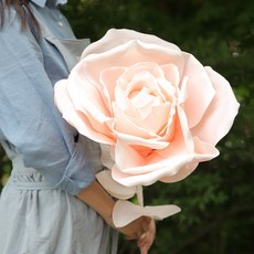 ASPASIA Great Rose單支人造玫瑰 + Thank you卡片明信片, 粉紅色