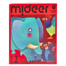 mideer 進階式拼圖 簡單動物 LEVEL1, 1盒
