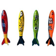 dive torpedo 游泳池玩具4件組, 混合色