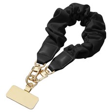 Isaac Cube 智慧型手機荷葉邊手腕掛繩, 1個, 01 黑色