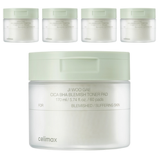 셀리맥스 지우개 시카 바하 블레미쉬 토너 패드 170ml, 60매입, 5개