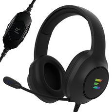 잘만 가상 7.1 서라운드 매직보이스 RGB 노이즈 캔슬링 초경량 게이밍 헤드셋, ZM-HPS310 BK, 블랙