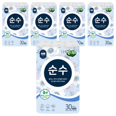 Hello Tissue 純天然紙漿2層捲筒衛生紙, 30入, 5個