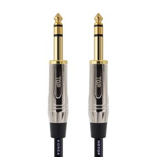 HDtop 韓國製5.5立體聲公對公TRS音源線2m, 金屬黑, 1個, HT-TP2846