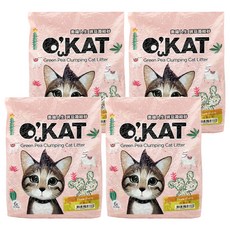 O'KAT 美喵人生 條狀豌豆凝結砂，6L (2.5kg), 豌豆纖維製成，無粉塵，快速分解臭味, 純潔原味, 4包