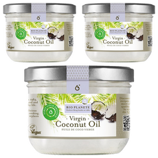BIO PLANETE 碧歐星球 天然初榨椰子油 400ml, 3罐