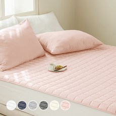 더자리 디 베이직 누빔 고정밴드 침대패드, 피치핑크