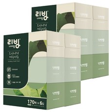 리빙티슈 오디너리 천연펄프 미용티슈 2겹, 12개, 170개입