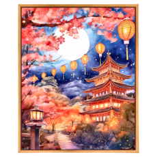 創彩 鑽石畫組 燈會 ZSD3533 鑽石貼畫 14歲以上, 1組