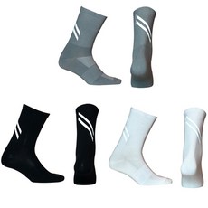 make speed 夜間反光自行車襪3件組, 黑色 + 灰色 + 白色