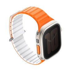 UNIQ Revix EVO 雙色矽膠磁吸錶帶, 橘白色, 1個