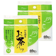 日本製沖泡濾袋 寬底設計 附棉繩 一次性使用, 白色, 2包, 60入