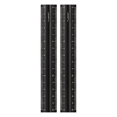 델리 누사인 알루미늄 직자 휴대용 양면 눈금자 15cm, 블랙, 2개