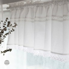 DECOVIEW 白色花邊透光窗簾, 象牙白