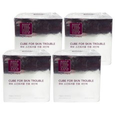 韓國 CUBE 專業肌膚調理洗面皂 附皂盒 + 極細高密度環保洗臉海綿, 4個, 100g
