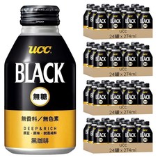ucc BLACK 無糖黑咖啡飲料, 274ml, 275g, 96罐