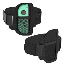 SPACE SHIELD Nintendo Switch OLED Joy-Con 相容 Play-Fit 腿部固定帶 S, 黑色, 單一商品, 2個