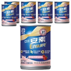Abbott 亞培 Ensure 安素 HMB升級配方 草莓減甜, 237ml, 6罐