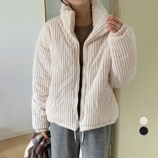 afinar 女款燈芯絨短版鋪棉外套