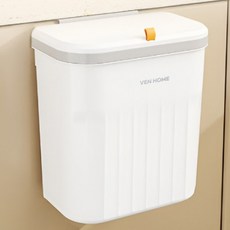 Benhome 多功能廚房懸掛式滑動開蓋垃圾桶, 白色, 1個