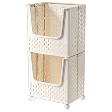 橡合杉 家用可折疊多功能收納筐 洗衣籃 浴室可移動手提大容量臟衣籃, 奶油黃