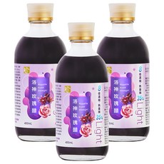 百家珍 Light 果醋 洛神玫瑰醋 400ml 熱量減少35% 不含焦糖色素, 3瓶