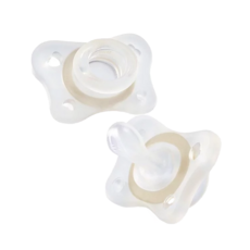 Chicco 舒適哺乳 輕量柔軟矽膠拇指型安撫奶嘴 2入 不含雙酚A 0-2個月/2-6個月適用, 2~6個月, 夜光款, 1組