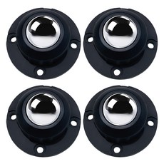 Daon 低噪音圓形球型腳輪 滾輪, 黑色, 4個