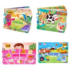 momsi 可重複撕貼遊戲書 4種全套組, 混合色