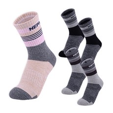 NEPA 女款 Pult Surface 氣墊中筒襪 5雙組, 灰色 + 黑色 + 粉紅色