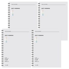 morning glory 6000 16開線圈橫線筆記, 4本, 顏色隨機