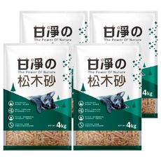 甘淨 貓砂 紮實不易碎 崩解速度快, 4kg, 4袋, 松木