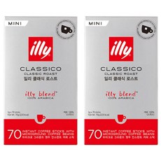 illy 意利 Classico即溶咖啡隨身包, 1g, 70條, 2盒