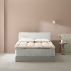 HOME LAB 優質絎縫雙面床墊, 淺褐色