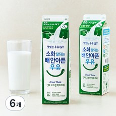 남양유업 맛있는우유GT 소화가 잘되는 고소한 락토프리, 900ml, 6개