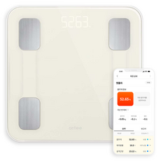 앳플리 스마트 더블스마트인 바디 체중계, T9, 샌드베이지, 1개