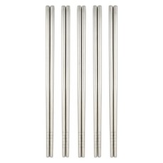 KINDAIRO 金太郎 韓304中空隔熱筷, 銀色, 5雙筷子, 1組