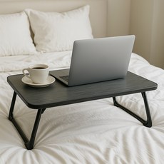 코멧 홈 다목적 접어쓰는 좌식 베드 테이블, 블랙